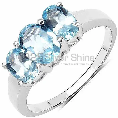 Semi Precious Blue Topaz Gemstone Rings Manufacturer In 925 Sterling Silver Jewelry 925SR3138