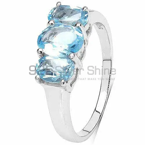 Semi Precious Blue Topaz Gemstone Rings Manufacturer In 925 Sterling Silver Jewelry 925SR3138_1