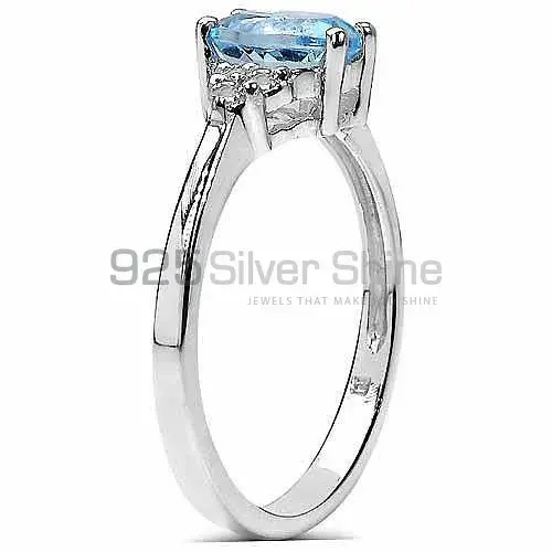 Semi Precious Blue Topaz Gemstone Rings Manufacturer In 925 Sterling Silver Jewelry 925SR3232_0
