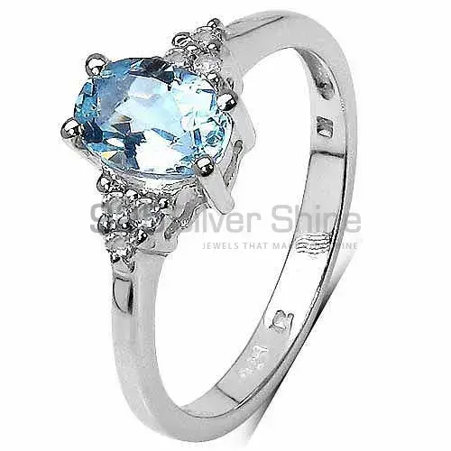 Semi Precious Blue Topaz Gemstone Rings Manufacturer In 925 Sterling Silver Jewelry 925SR3232_1