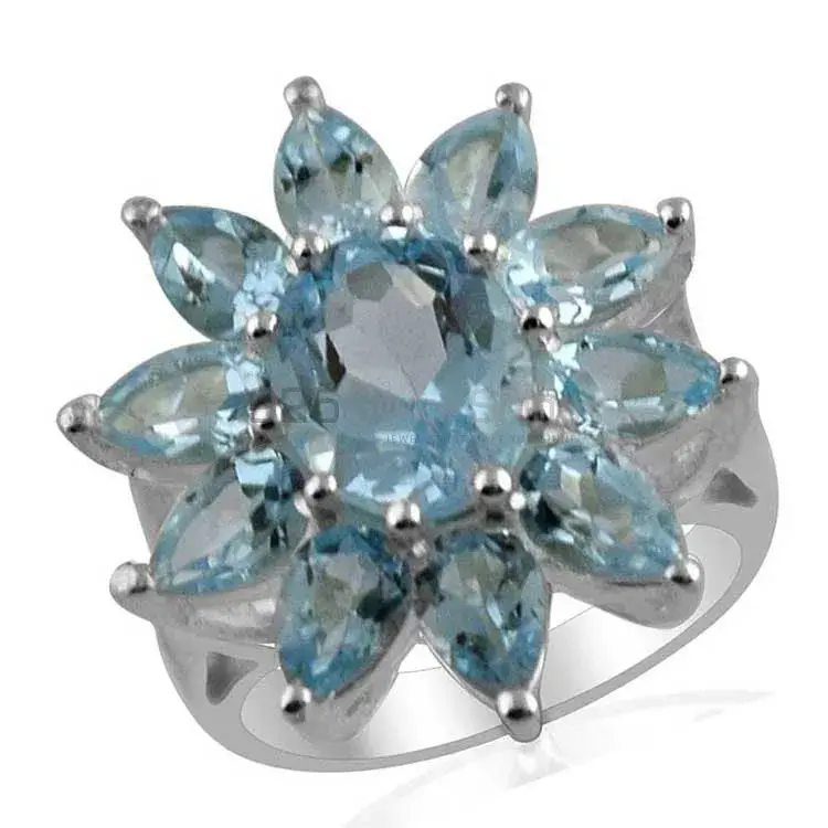 Semi Precious Blue Topaz Gemstone Rings Suppliers In 925 Sterling Silver Jewelry 925SR1397_0
