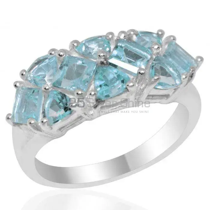 Semi Precious Blue Topaz Gemstone Rings Wholesaler In 925 Sterling Silver Jewelry 925SR1856