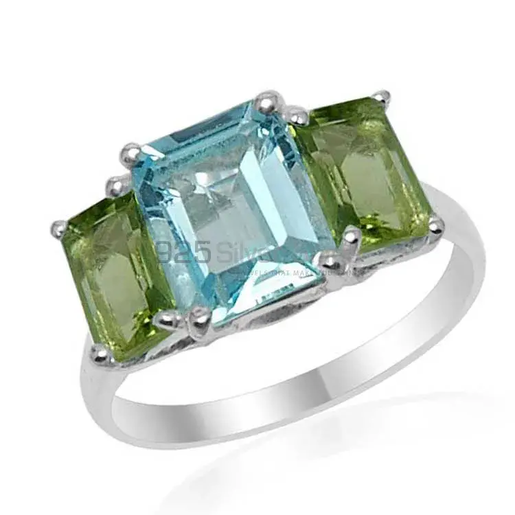Semi Precious Blue Topaz, Peridot Gemstone Rings Suppliers In 925 Sterling Silver Jewelry 925SR1555_0