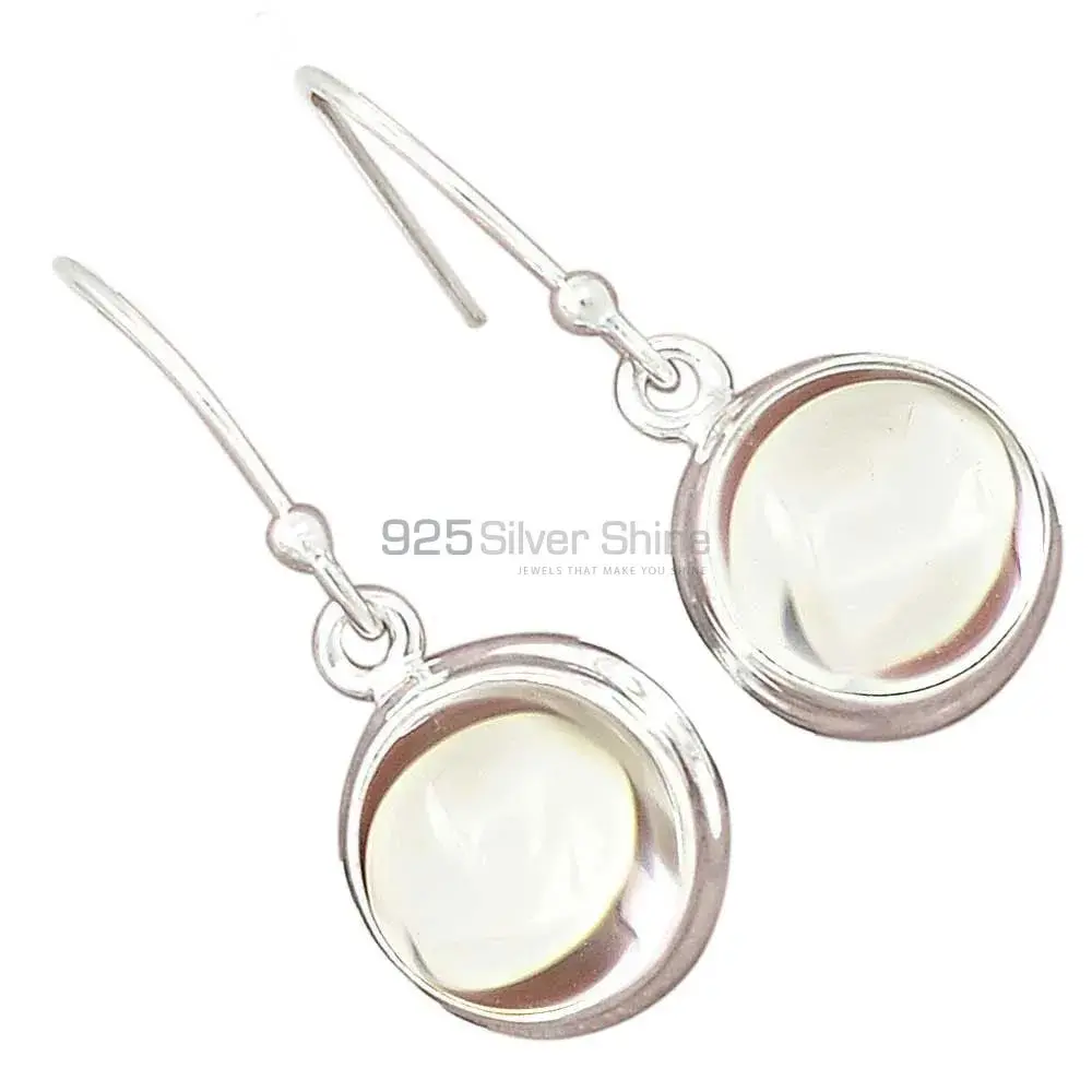 Semi Precious Calcite Gemstone Earrings In Fine 925 Sterling Silver 925SE2759_1