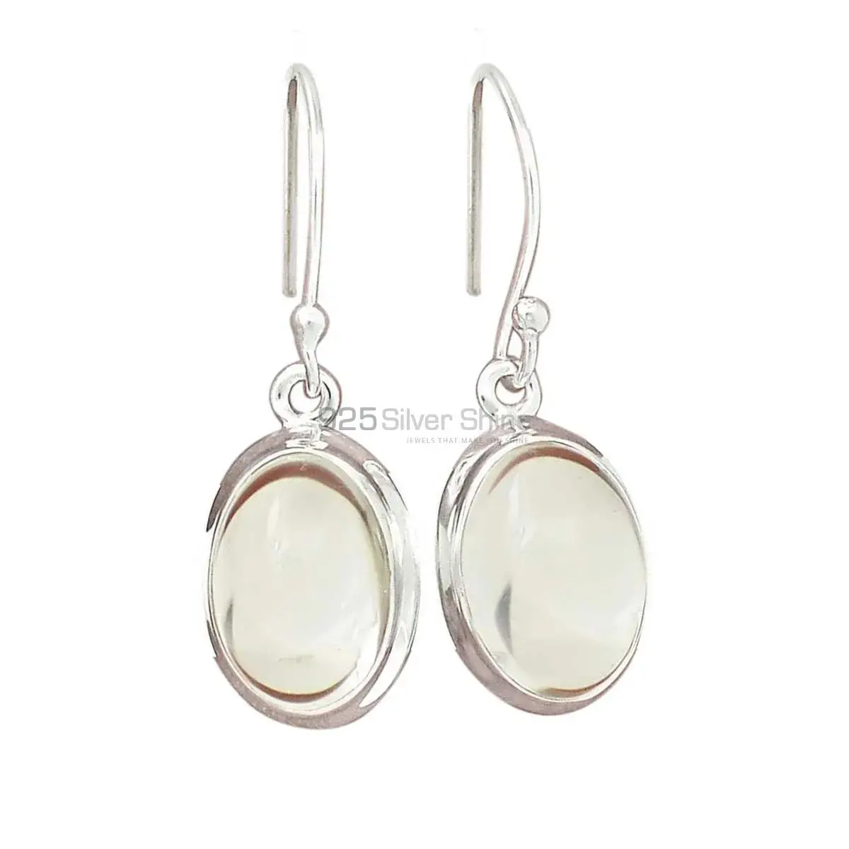 Semi Precious Calcite Gemstone Earrings In Fine 925 Sterling Silver 925SE2759_1