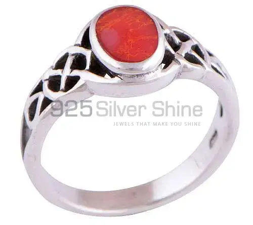 Semi Precious Carnelian Gemstone Rings Exporters In 925 Sterling Silver Jewelry 925SR2898