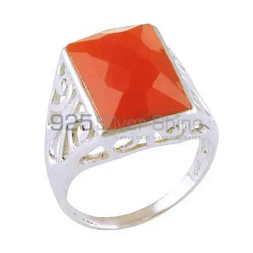 Semi Precious Carnelian Gemstone Rings In 925 Sterling Silver 925SR3594