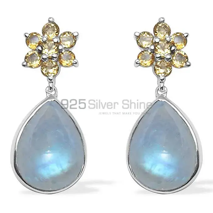 Semi Precious Chalcedony Gemstone Earrings In 925 Sterling Silver 925SE1020