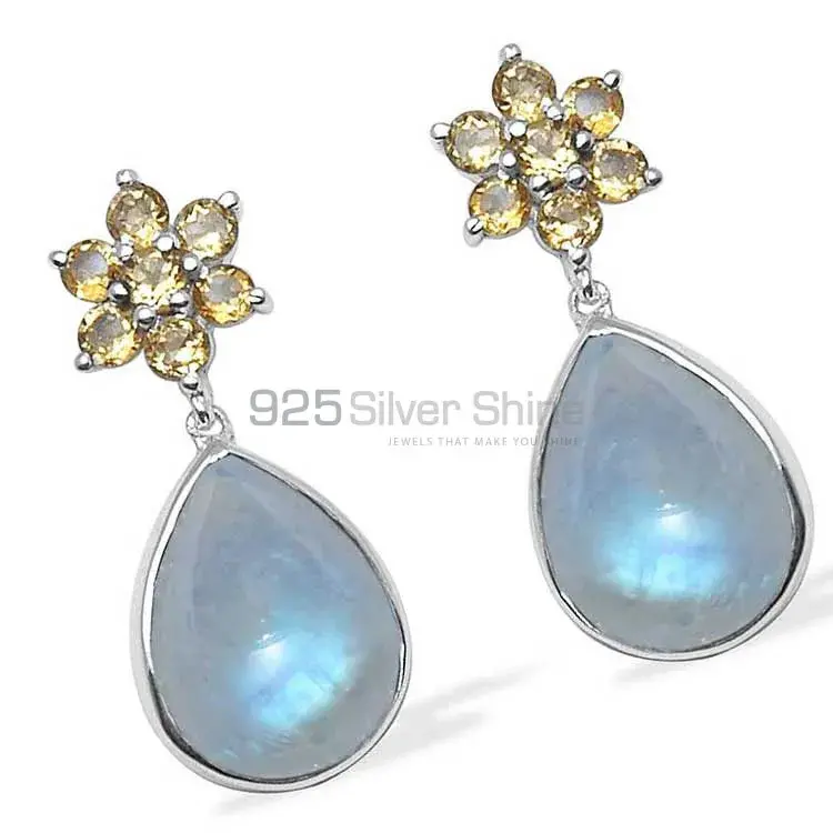 Semi Precious Chalcedony Gemstone Earrings In 925 Sterling Silver 925SE1020_0