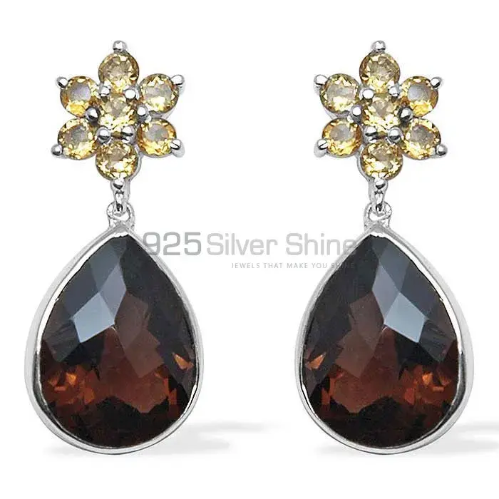 Semi Precious Chalcedony Gemstone Earrings In Fine 925 Sterling Silver 925SE1026_0