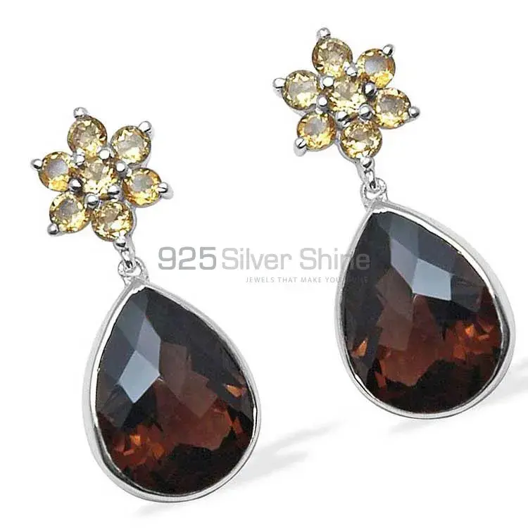 Semi Precious Chalcedony Gemstone Earrings In Fine 925 Sterling Silver 925SE1026_1