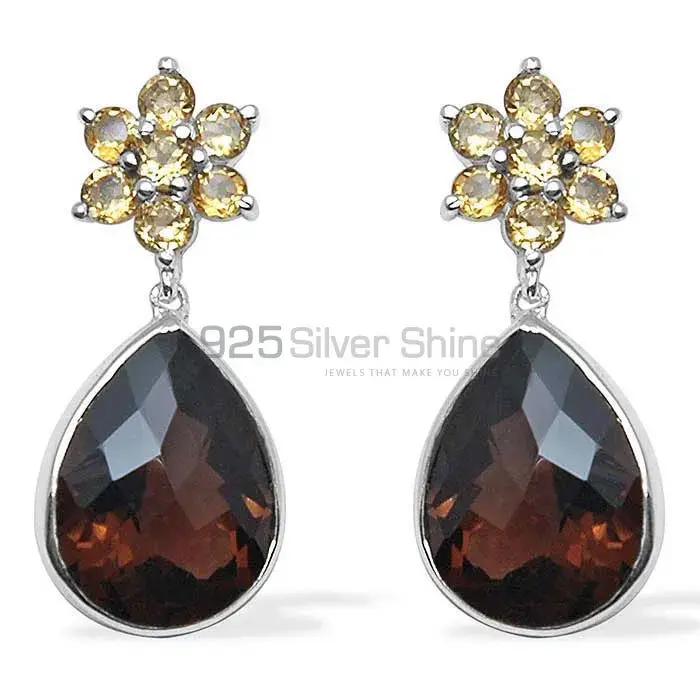 Semi Precious Chalcedony Gemstone Earrings In Fine 925 Sterling Silver 925SE1026_1