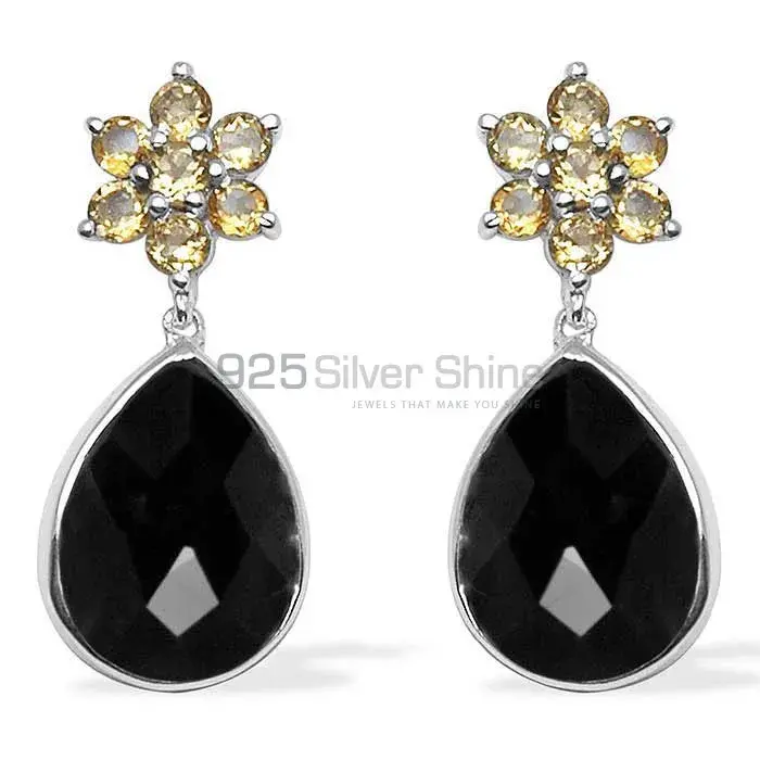 Semi Precious Chalcedony Gemstone Earrings In Solid 925 Silver 925SE1023