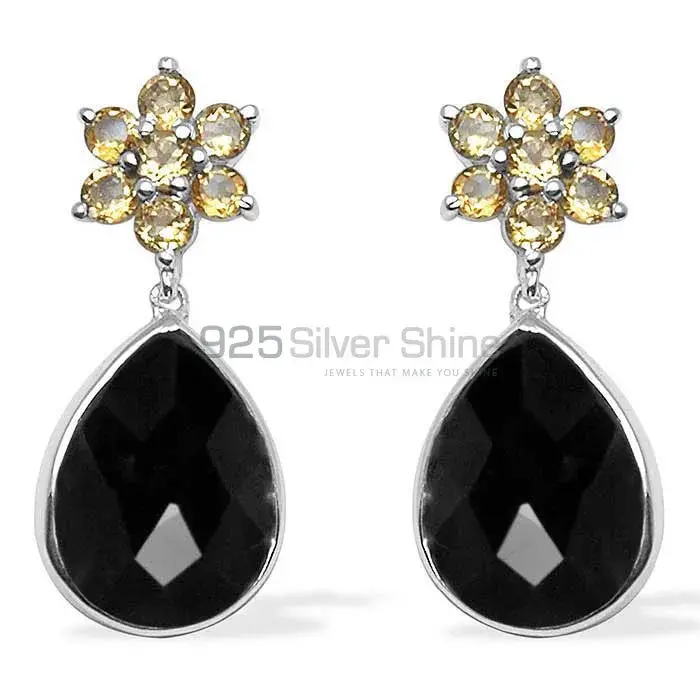 Semi Precious Chalcedony Gemstone Earrings In Solid 925 Silver 925SE1023_0