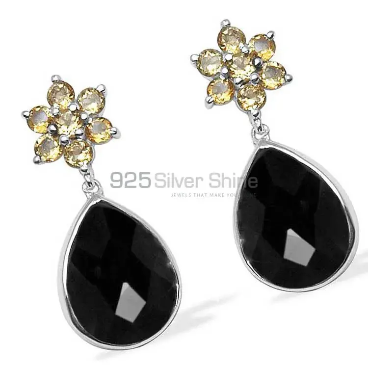 Semi Precious Chalcedony Gemstone Earrings In Solid 925 Silver 925SE1023_1