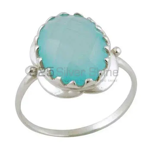 Semi Precious Chalcedony Gemstone Rings Manufacturer In 925 Sterling Silver Jewelry 925SR3390