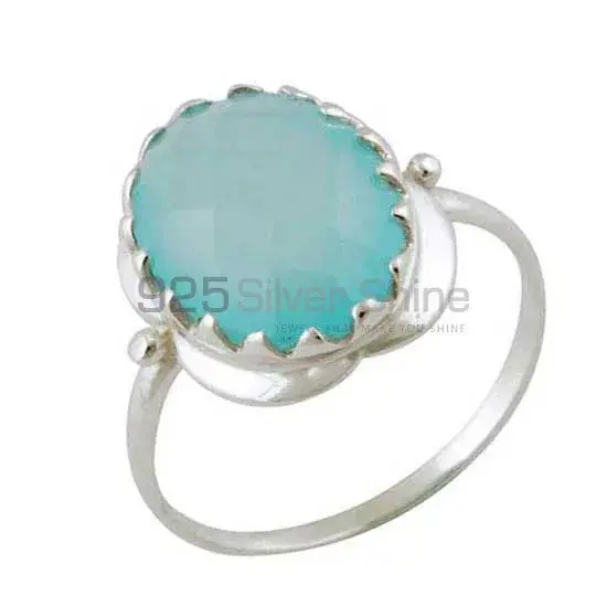 Semi Precious Chalcedony Gemstone Rings Manufacturer In 925 Sterling Silver Jewelry 925SR3390_0