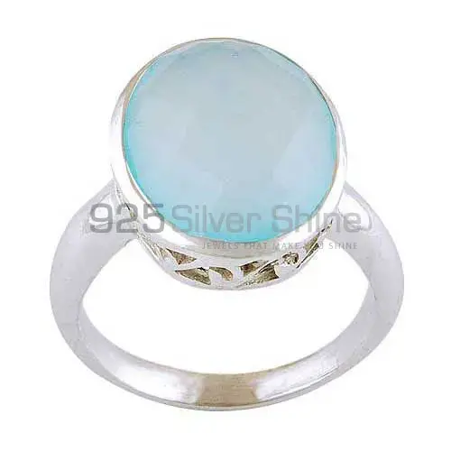 Semi Precious Chalcedony Gemstone Rings Manufacturer In 925 Sterling Silver Jewelry 925SR4057