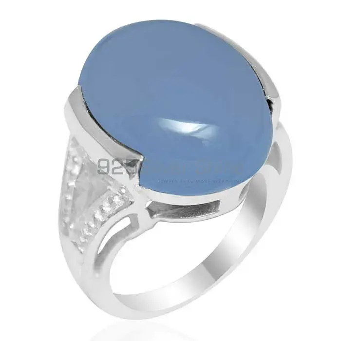 Semi Precious Chalcedony Gemstone Rings Suppliers In 925 Sterling Silver Jewelry 925SR1859