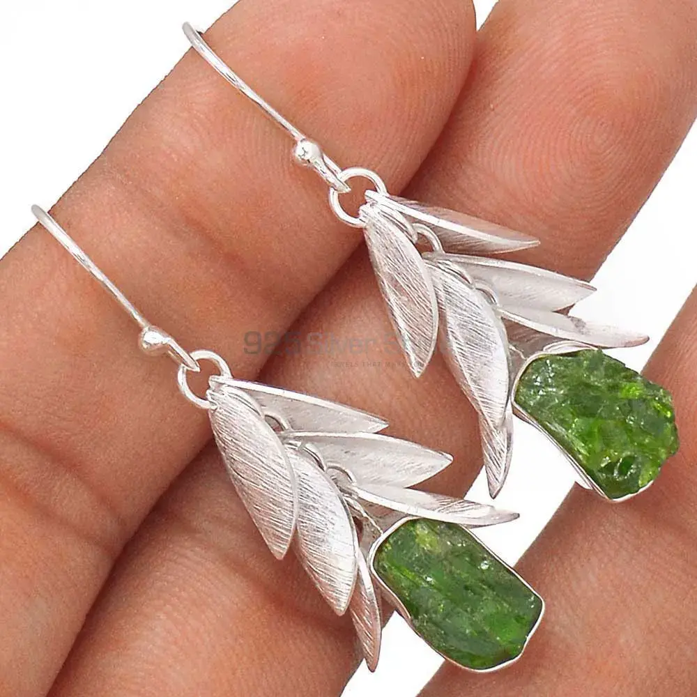 Chrome Diopside Gemstone Earrings In 925 Sterling Silver Jewelry 925SE3007_2