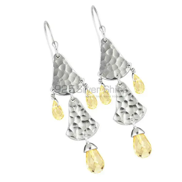 Semi Precious Citrine Gemstone Earrings In Fine 925 Sterling Silver 925SE1850_0