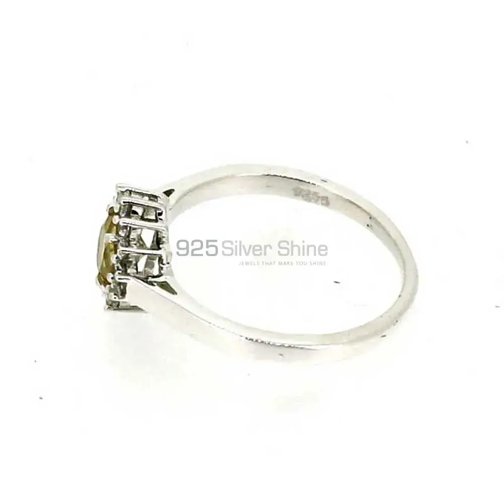 Single Stone Citrine Gemstone Silver Rings 925SR050-3_1