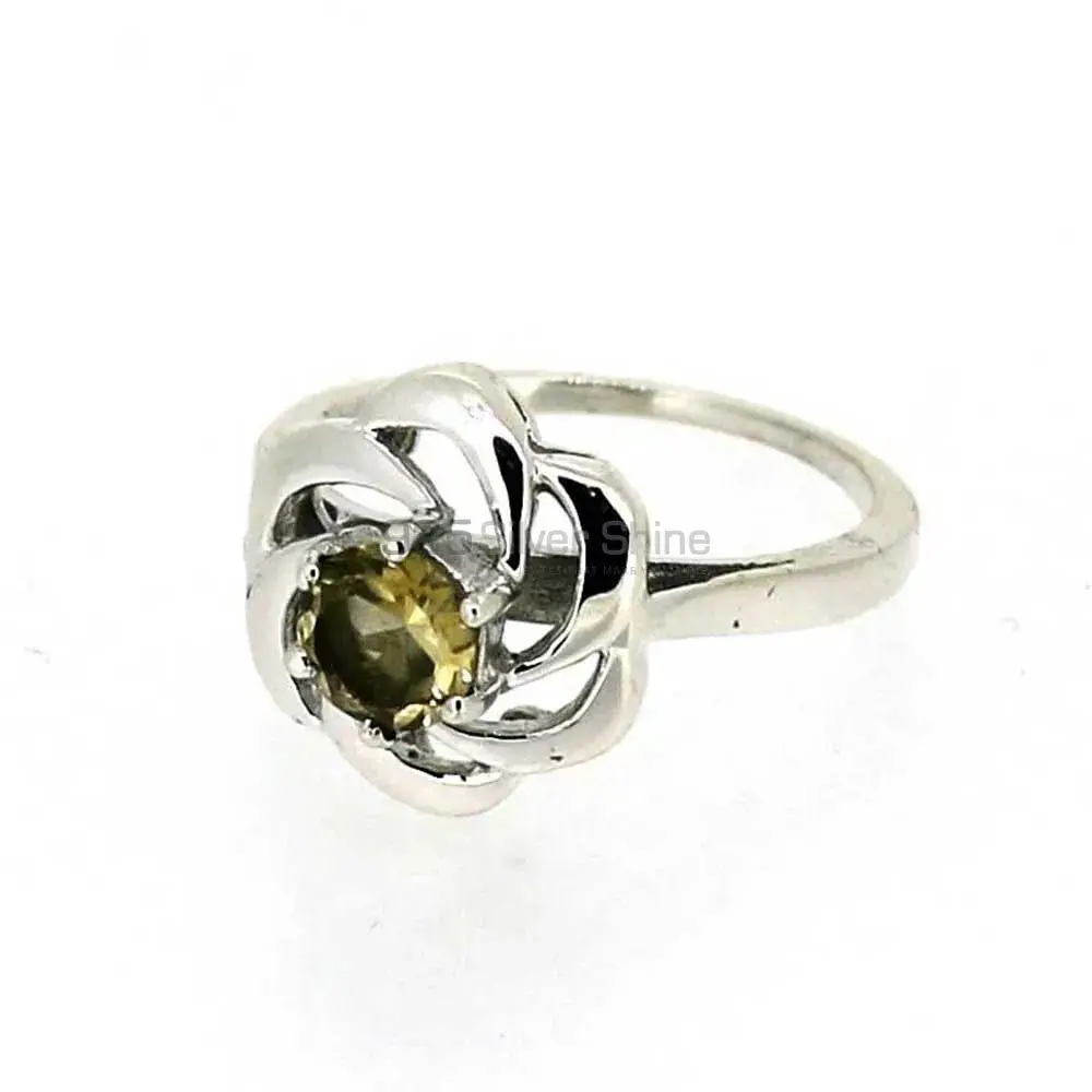 Natural Citrine Gemstone Silver Rings 925SR024-2