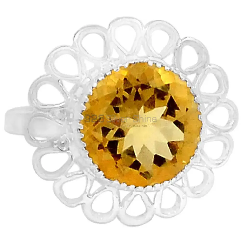 Engagement Silver Citrine Cut Stone Rings 925SR087-4