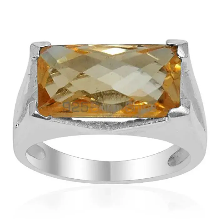 Octagon Cut Citrine Sterling Silver Rings 925SR1528