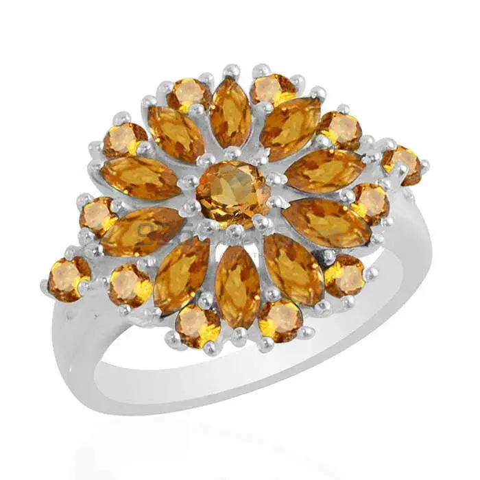 Semi Precious Citrine Gemstone Rings In 925 Sterling Silver 925SR1765