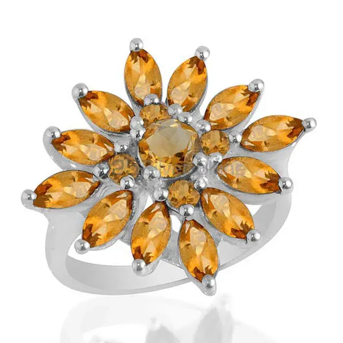 Semi Precious Citrine Gemstone Rings In 925 Sterling Silver 925SR2069