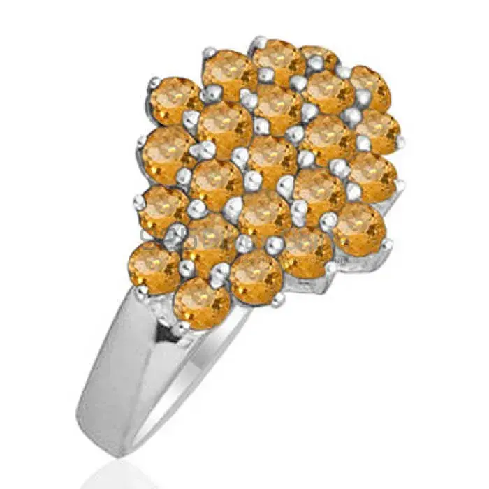 Semi Precious Citrine Gemstone Rings In Solid 925 Silver 925SR1835