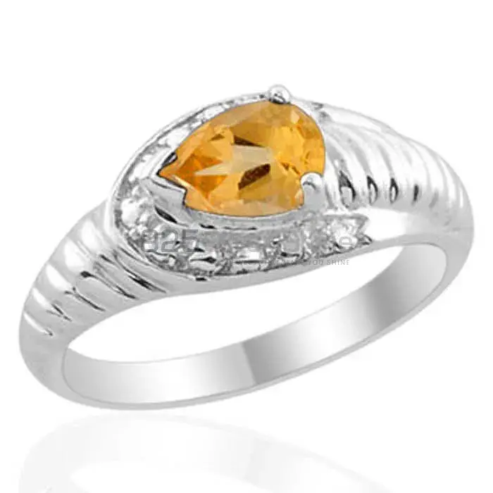 Sterling Silver Citrine Gemstone Wedding Rings 925SR2017