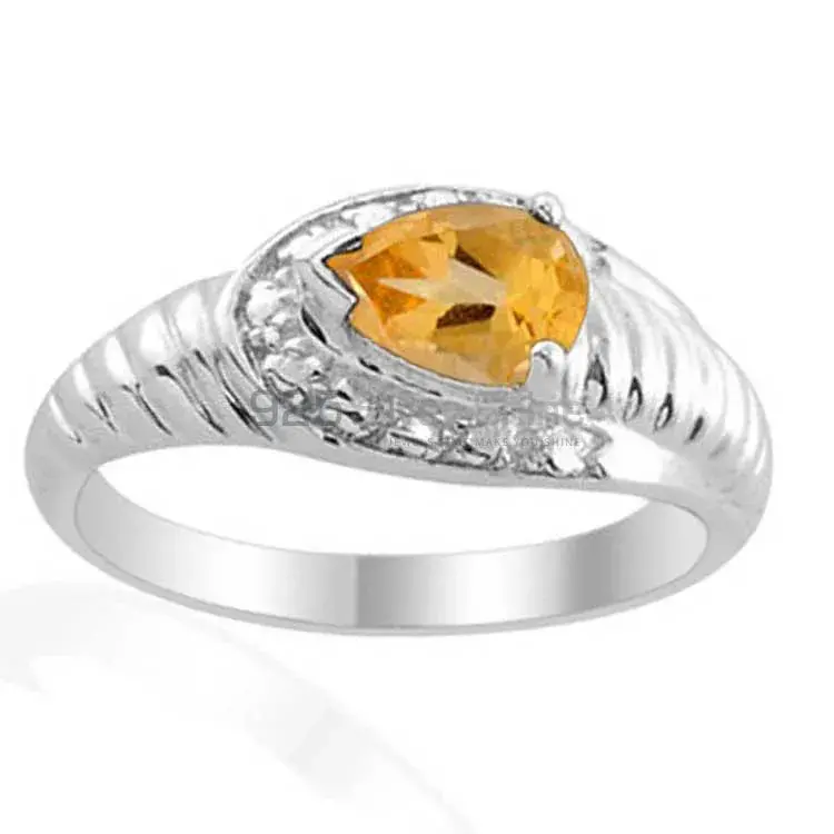 Sterling Silver Citrine Gemstone Wedding Rings 925SR2017_0