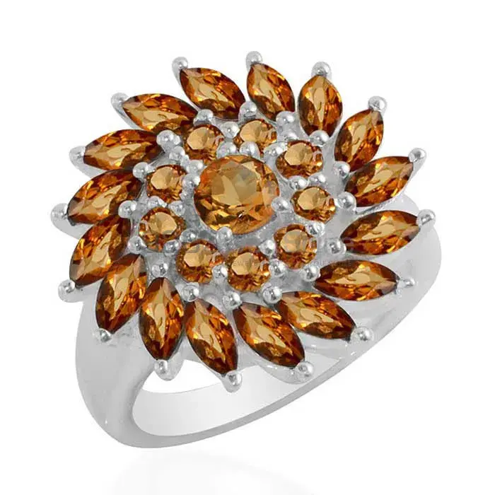 Semi Precious Citrine Gemstone Rings Wholesaler In 925 Sterling Silver Jewelry 925SR1710