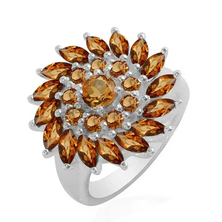 Semi Precious Citrine Gemstone Rings In 925 Sterling Silver Jewelry 925SR1710_1