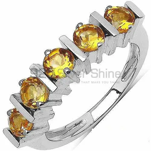 Semi Precious Citrine Gemstone Rings Wholesaler In 925 Sterling Silver Jewelry 925SR3050
