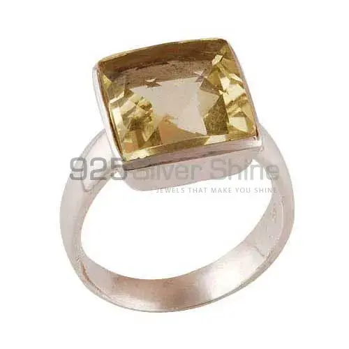 Sterling Silver Single Citrine Stone Rings 925SR3460