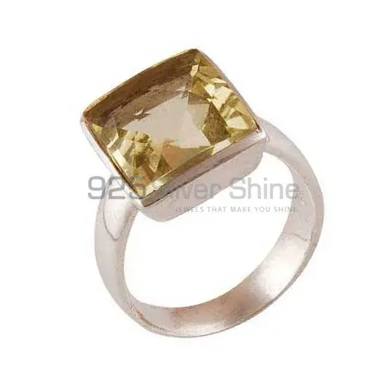 Sterling Silver Single Citrine Stone Rings 925SR3460_1