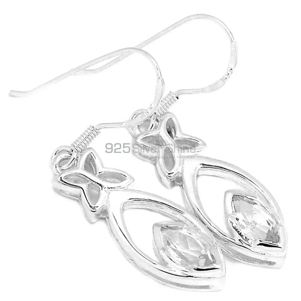 Semi Precious Crystal Gemstone Earrings Exporters In 925 Sterling Silver Jewelry 925SE339