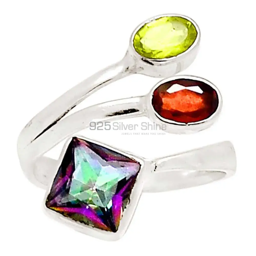 Semi Precious Cut Stone Rings In Sterling Silver 925SR2243