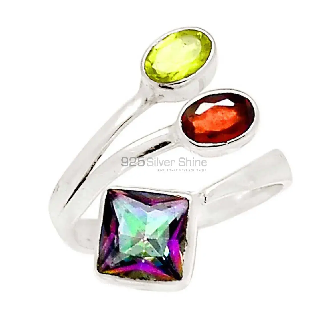 Semi Precious Cut Stone Rings In Sterling Silver 925SR2243_0