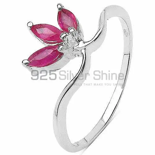 Semi Precious Dyed Ruby Gemstone Rings Suppliers In 925 Sterling Silver Jewelry 925SR3305