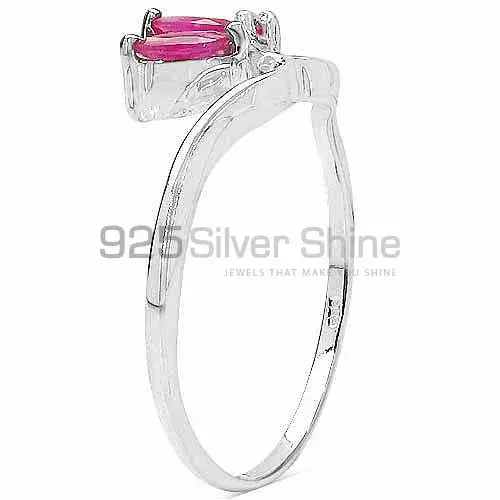 Semi Precious Dyed Ruby Gemstone Rings Suppliers In 925 Sterling Silver Jewelry 925SR3305_0
