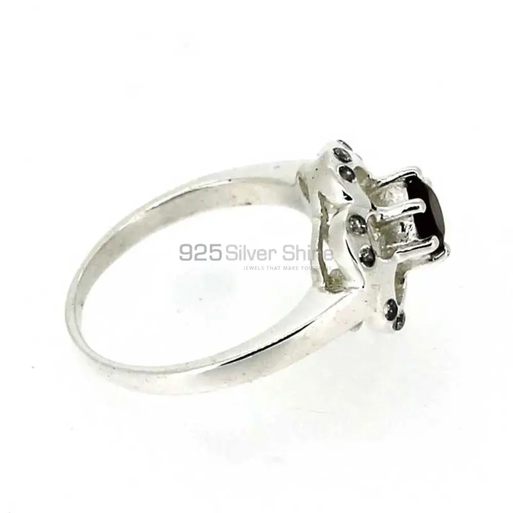 Flower Sterling Silver Garnet Rings Jewelry 925SR041-1_2