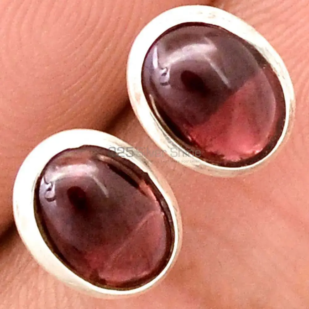 Semi Precious Garnet Gemstone Earrings Suppliers In 925 Sterling Silver Jewelry 925SE2209_0