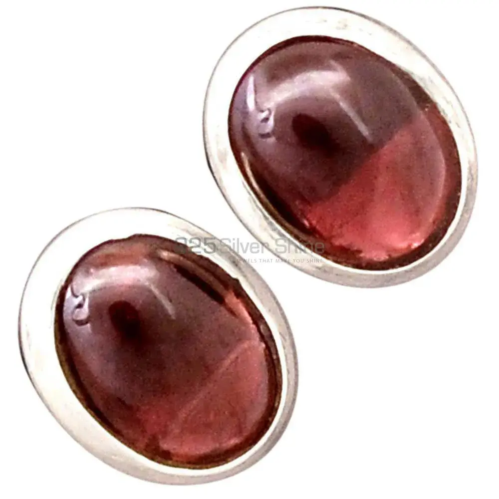 Semi Precious Garnet Gemstone Earrings Suppliers In 925 Sterling Silver Jewelry 925SE2209_1