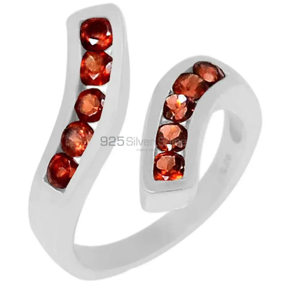 Semi Precious Garnet Gemstone Handmade Ring In 925 Solid Silver 925SR063-3