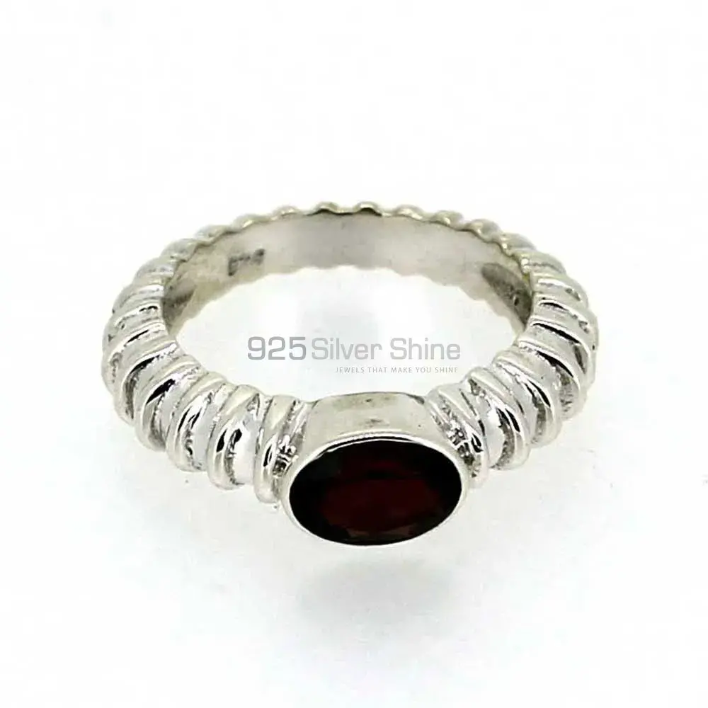 Sterling Silver Garnet Cut Stone Rings 925SR025-2_0