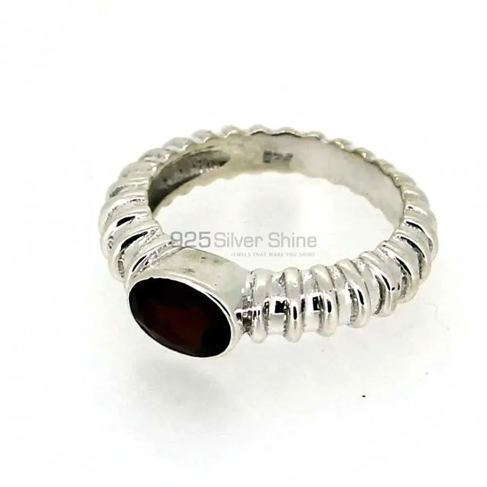 Sterling Silver Garnet Cut Stone Rings 925SR025-2_1